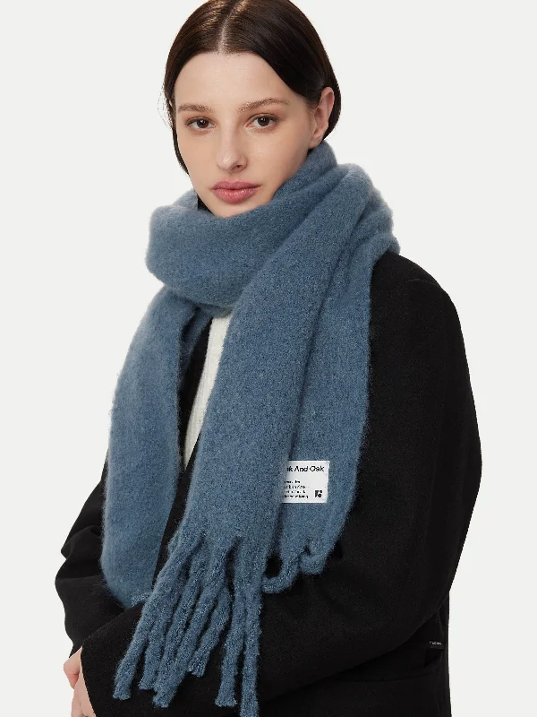 The Fuzzy Scarf in China Blue