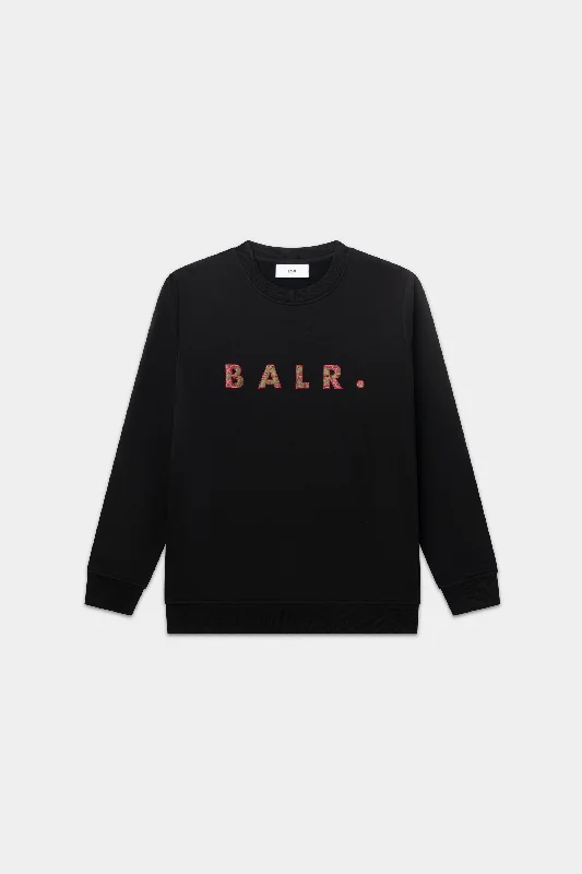 BALR. Monogram Embro Regular Fit Crewneck Jet Black/Tibetian Red