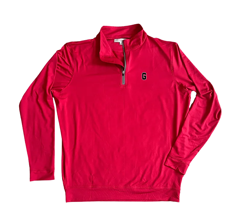 UGA 1/4 Zip Block G Performance Pullover - Red