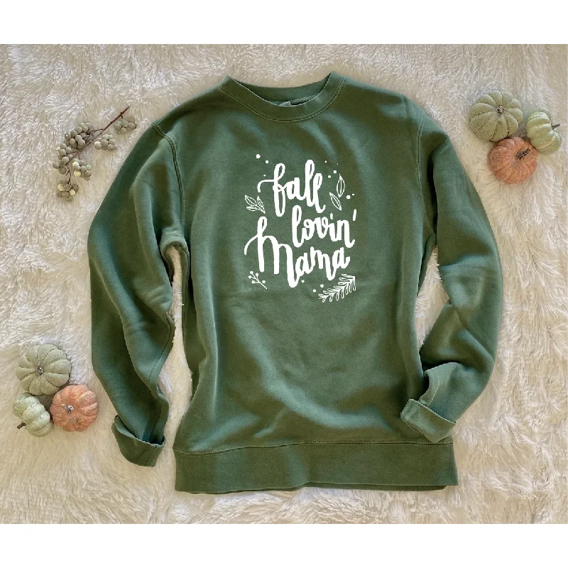 Fall Lovin' Mama Green Sweatshirt Pigment Dyed