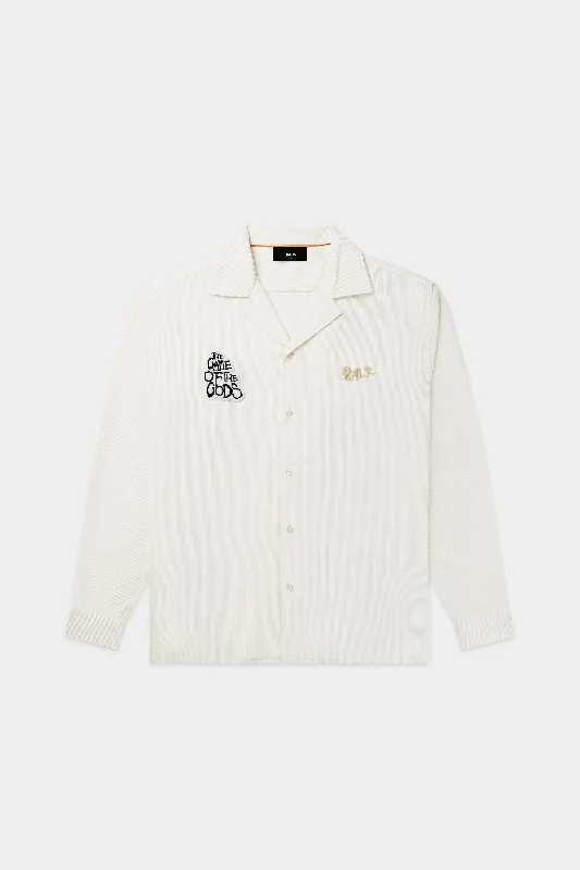 Game of the Gods Graffiti Corduroy Shirt White Swan