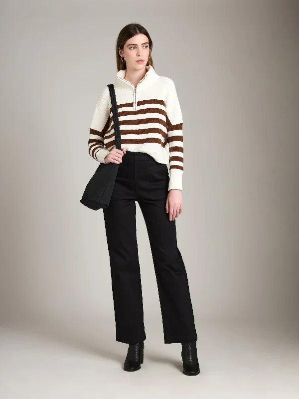 Ottoman Stripe Colby Quarter Zip Pullover