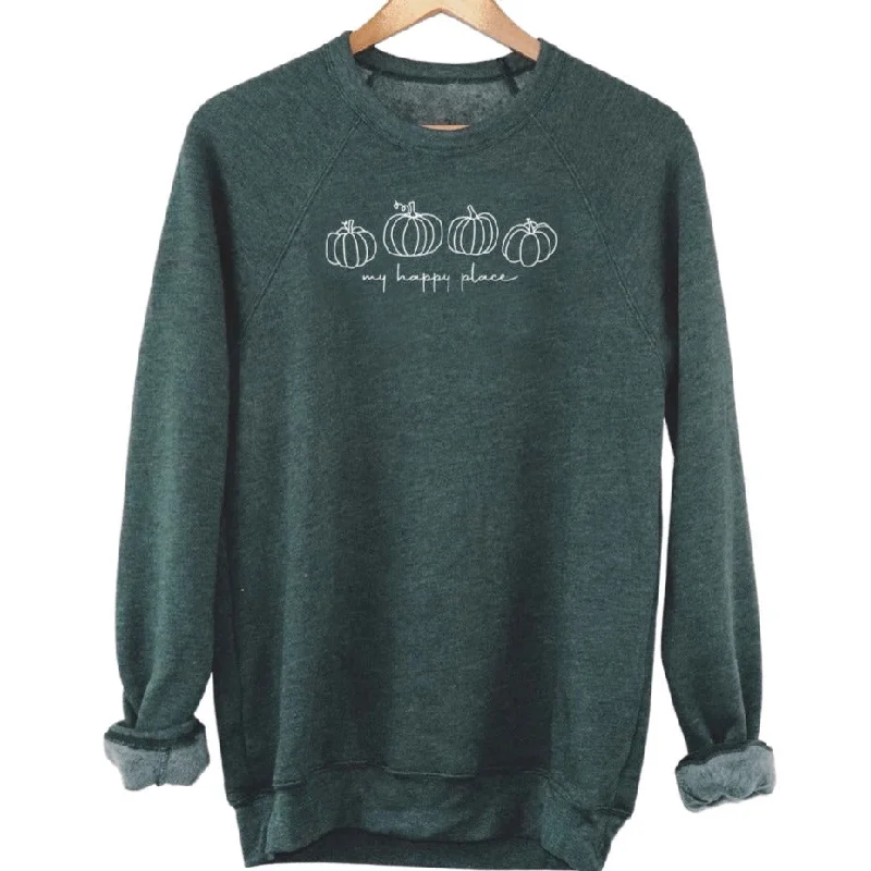 My Happy Place Sweatshirt Heather Forest Green