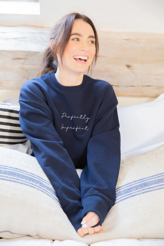 "Perfectly Imperfect" Cozy Crewneck Heavy Sweater