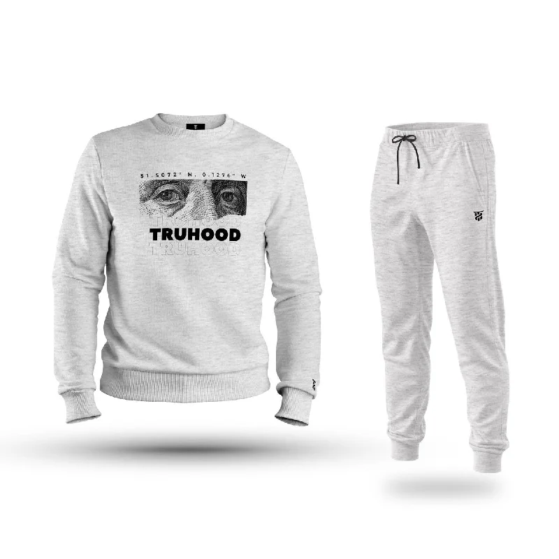 Premium Men's Grey/White Sweatshirt Tracksuit Set | Light & Dark Options | OG High Density Print