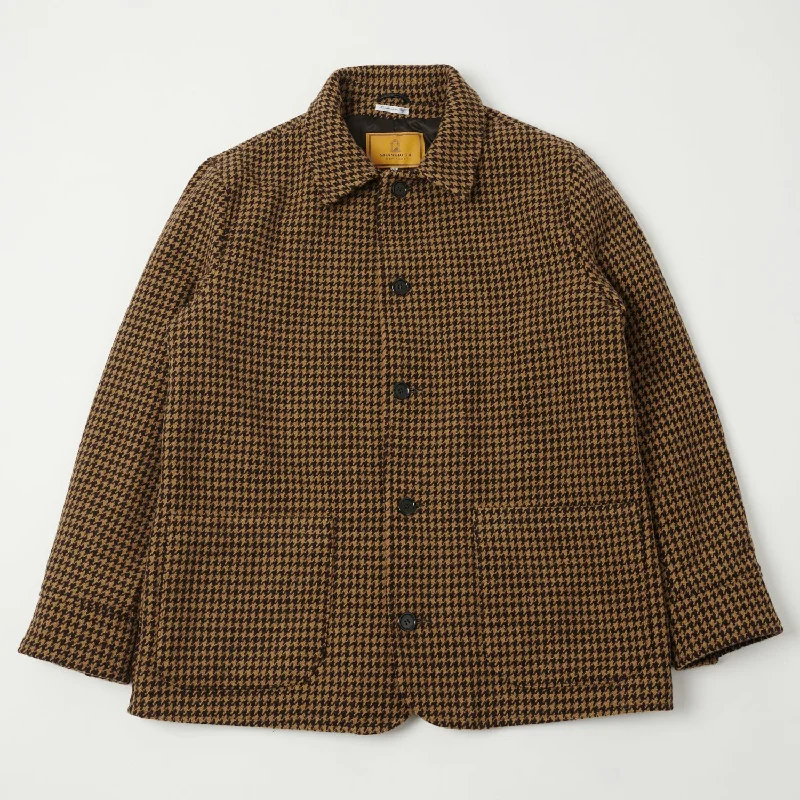 Shangri-La Heritage 'Enzo' Wool Car Coat - Gold Pied De Poule