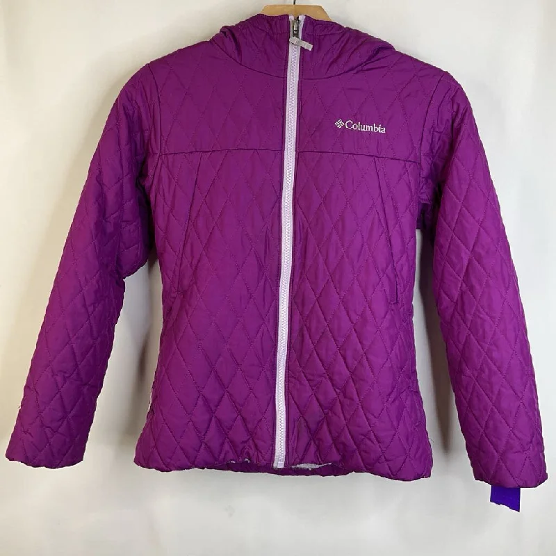 Size 10-12: Columbia Plum & Lavender Fleece Lined Quilted Coat