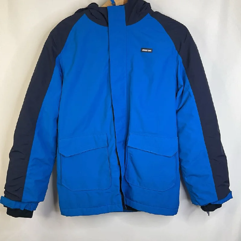 Size 14-16: Lands End 2 Tone Blue Zip-Up Winter Coat