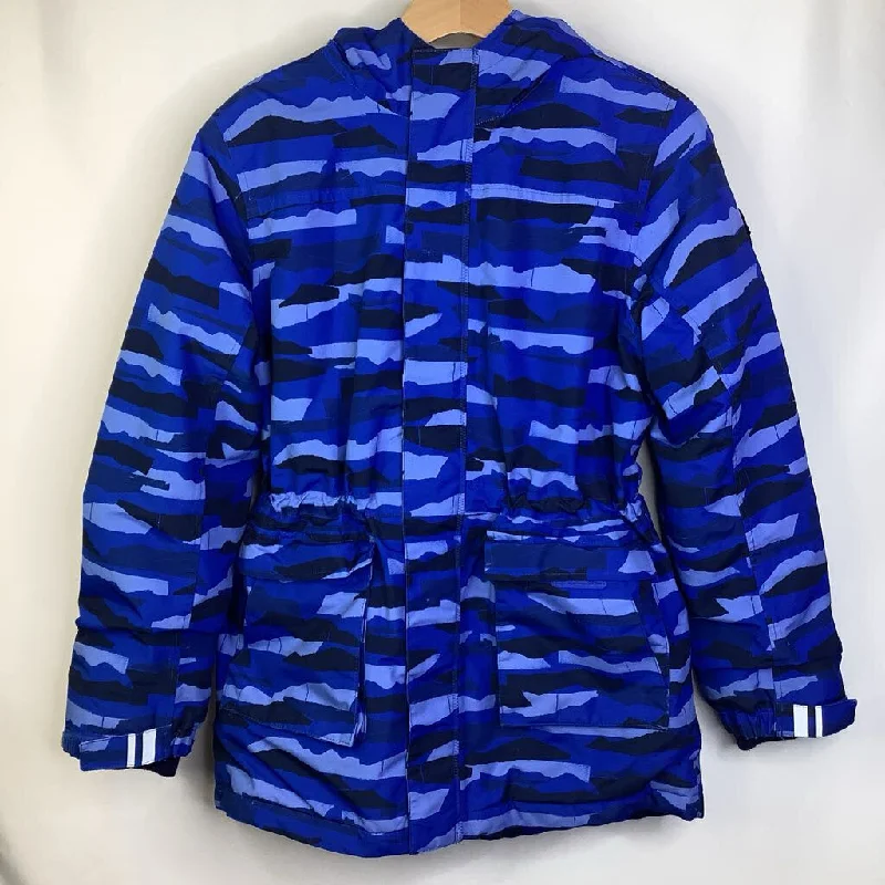 Size 14-16: Lands' End Blue Camo Fleece Lined Winter Coat