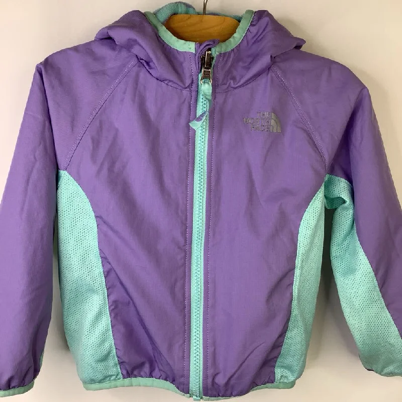 Size 2: The North Face Purple/Blue Zip-Up Reversible Fleece/Winter Jacket