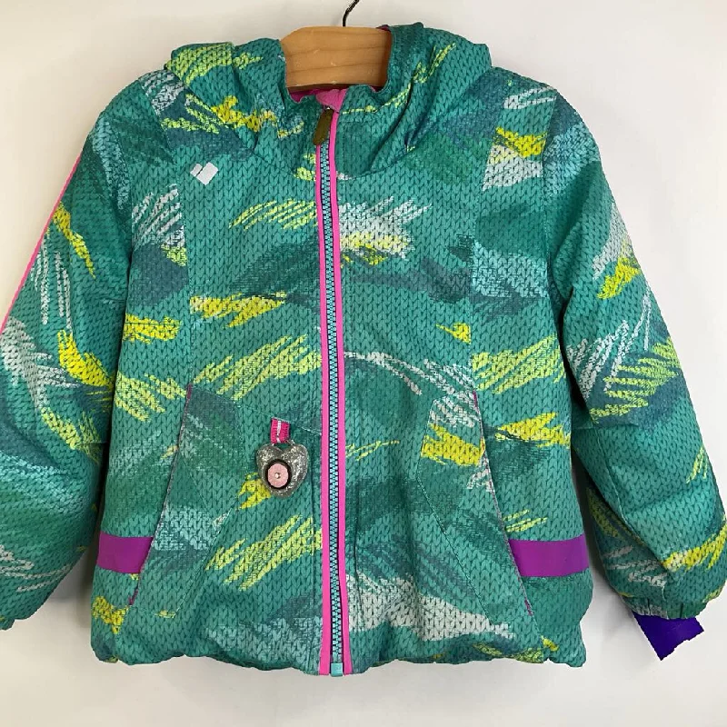 Size 3: Obermeyer Blue/Yellow & Green Scribbles Zip-Up Winter Coat