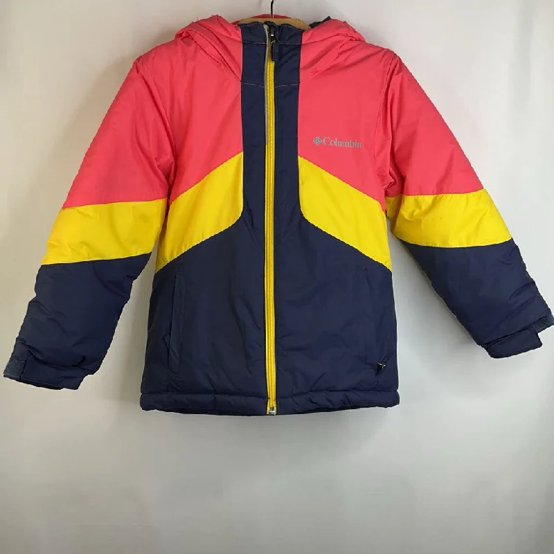 Size 4-5: Columbia Pink/Yellow/Blue Color Blocked Button-Up Winter Coat