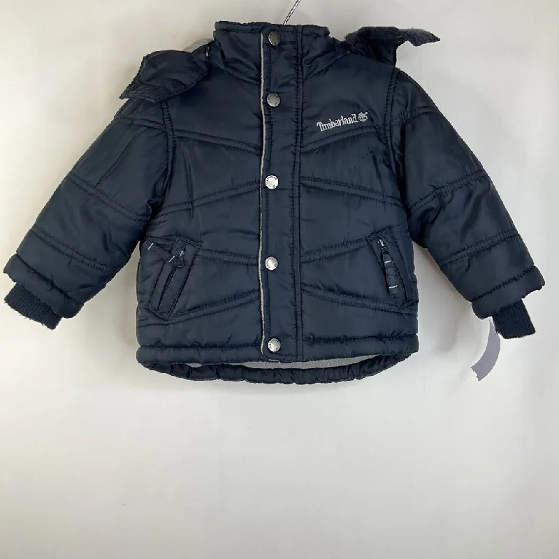 Size 6-9m: Timberland Navy Blue Fleece Lined Winter Coat