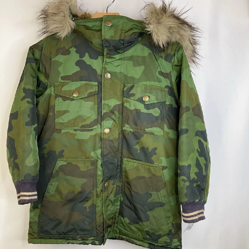 Size 8: Crewcuts Green Camo Fleece Lined Faux Fur Winter Coat