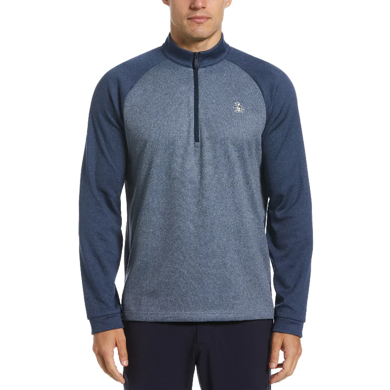 Color Block Fleece 1/4 Zip Pullover Golf Sweater