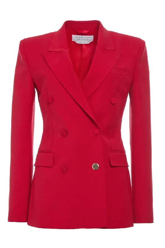 Gavin Blazer in Scarlet Red Sportswear Wool