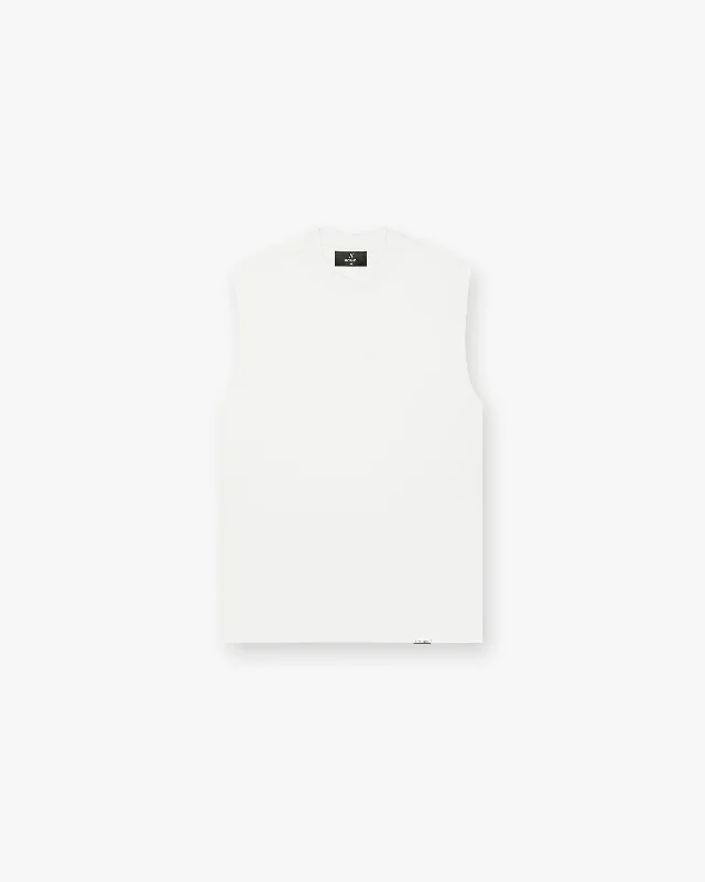 Initial Boxy Tank - Flat White