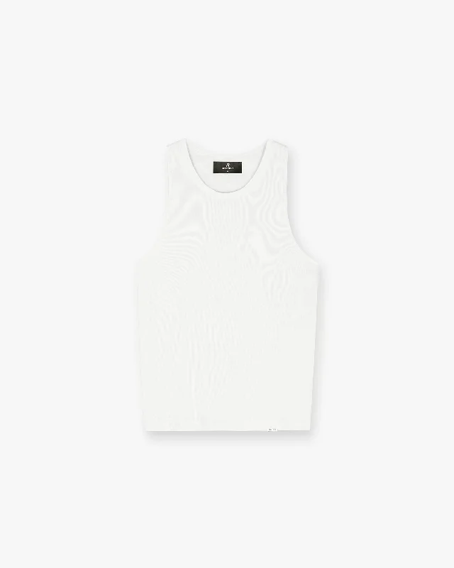 Initial Rib Vest - Flat White