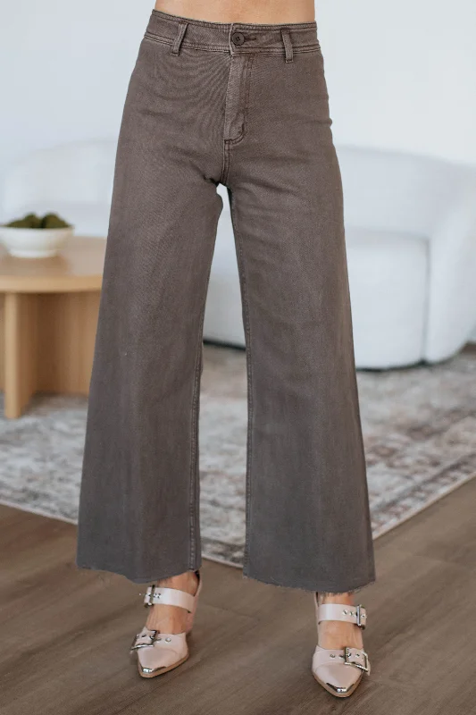 Linsley Wide Leg Pants - Mocha