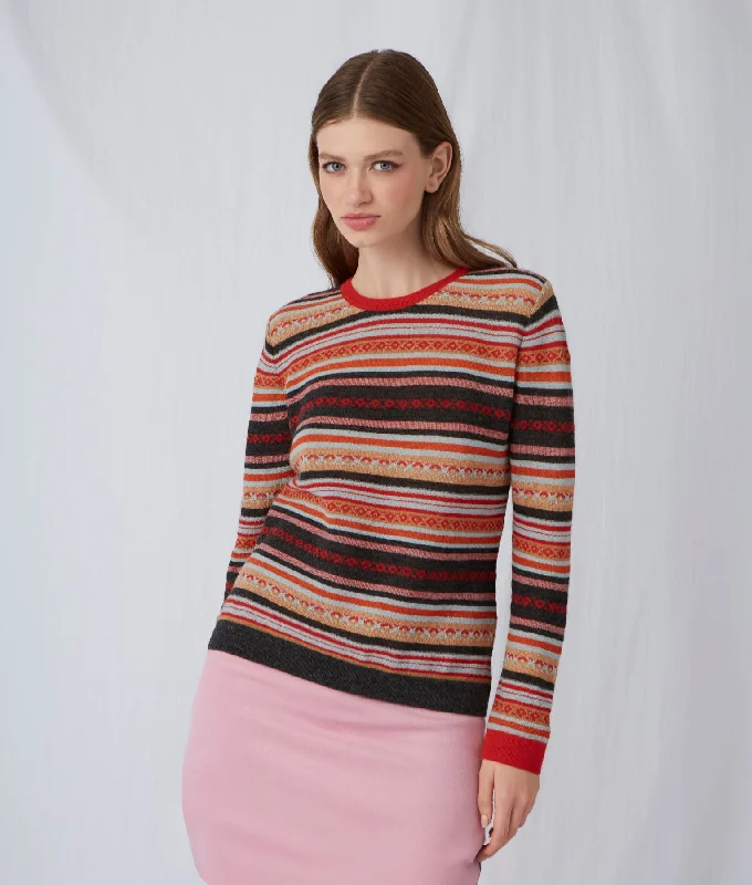 Striped Links & Jacquard Sweater